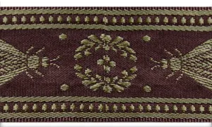 2 1/2" Honey Bees Milk Chocolate Woven Rayon Blend Trim (Made in France)