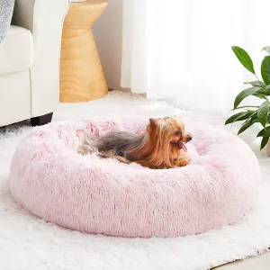 Fur Self-Warming Donut Dog Bed