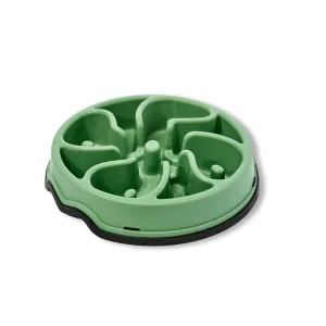 Kanu Pet Anti-Reflux Olive Green Flower Dog & Cat Feeder