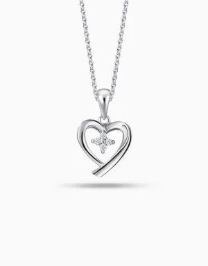 LVC Charmes Open Heart Diamond Pendant