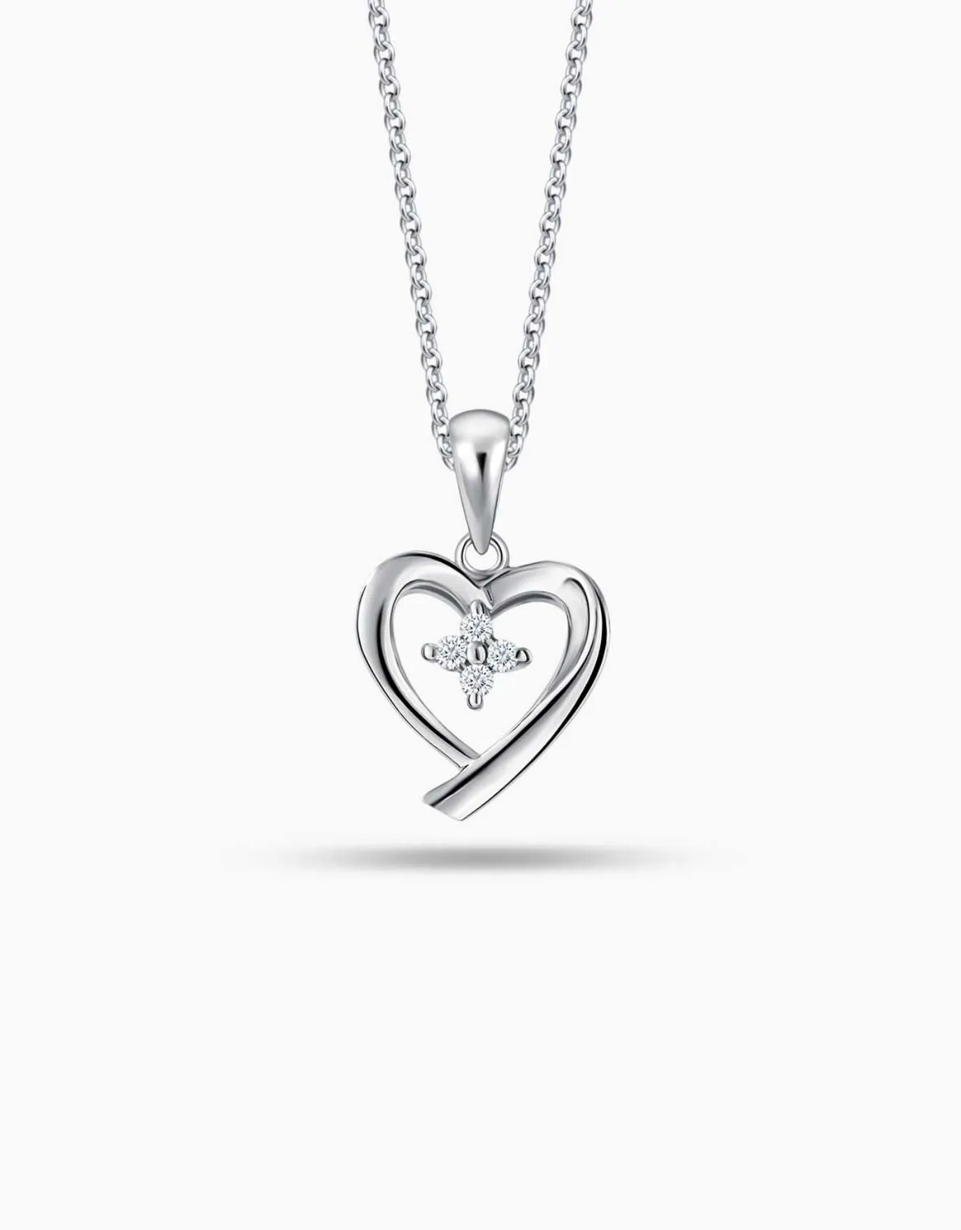 LVC Charmes Open Heart Diamond Pendant