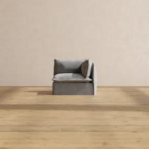 Modular Washable End Chair - Right in Ash | Memorix  Seat | Cloud Pillow