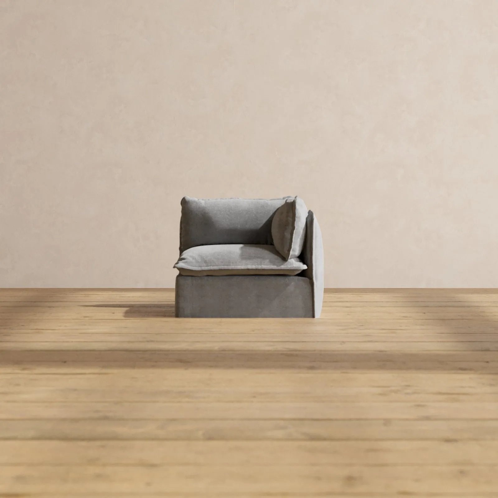 Modular Washable End Chair - Right in Ash | Memorix  Seat | Cloud Pillow