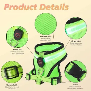 Rechargeable LED Light Dog Harness