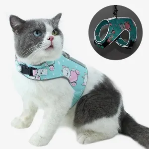 Reflective Pet Harness Set with Traction Rope for Small Medium Cats