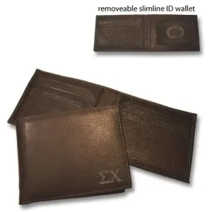 Sigma Chi Brown Bi-Fold Greek Letter Wallet