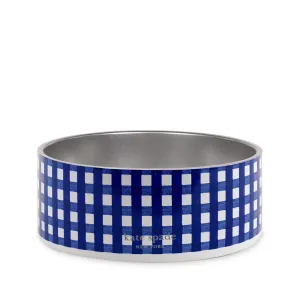 Small Dog Bowl, Navy Gingham